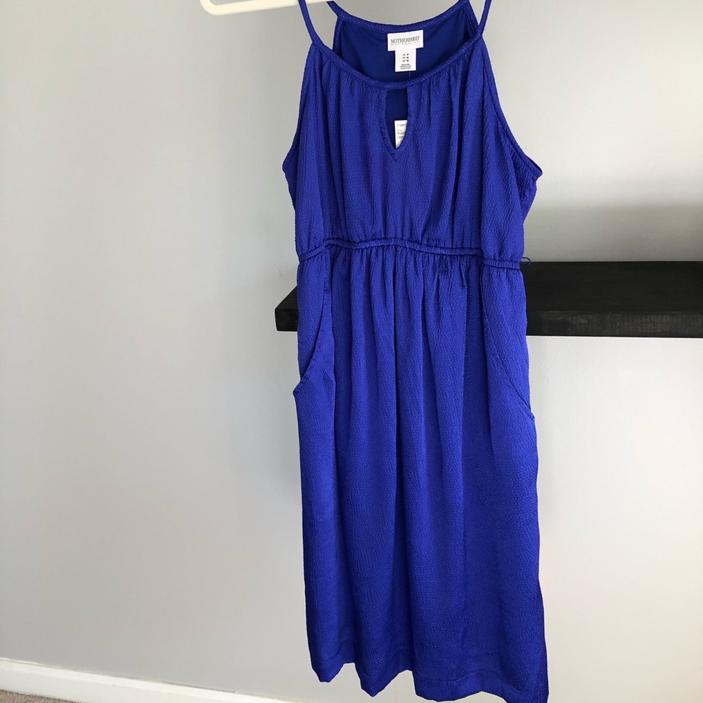 Maternity Blue Sleeveless dress w/ Pockets
